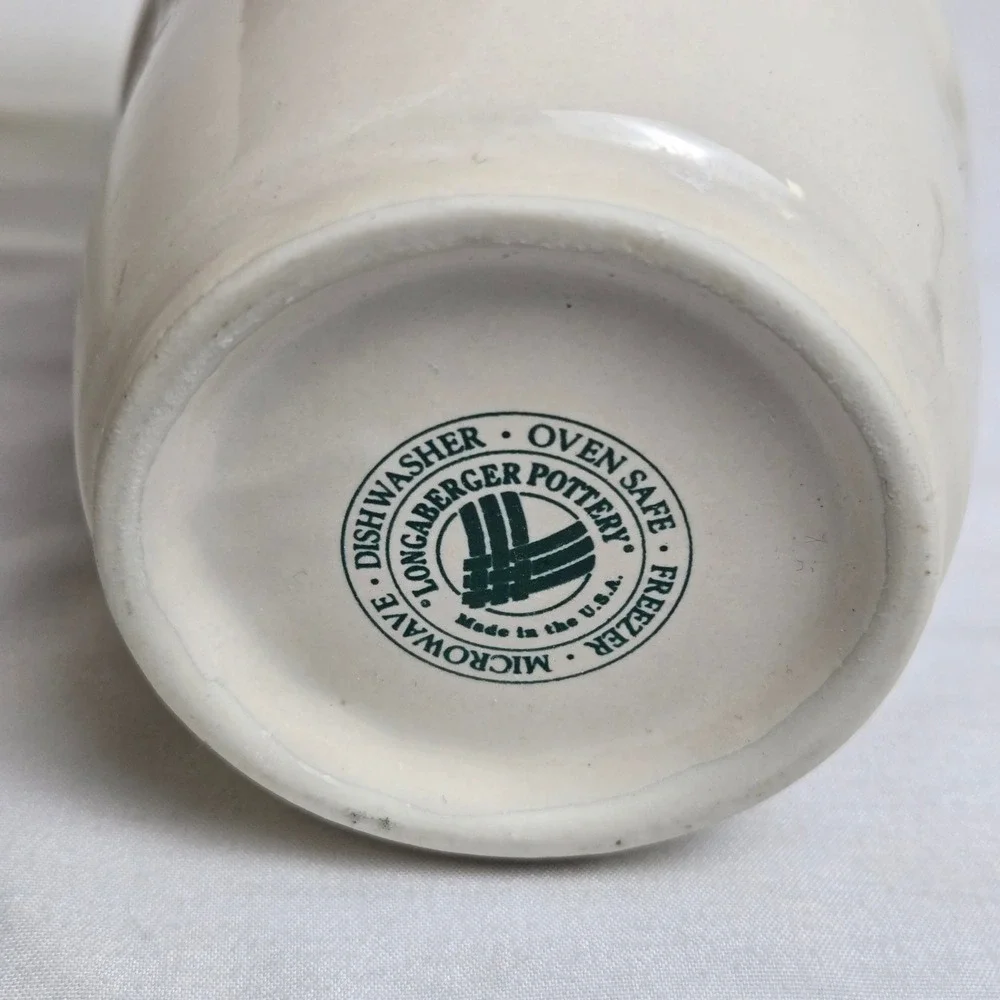 Longaberger Pottery Woven Traditions Soap Lotion Dispenser Ivory 7